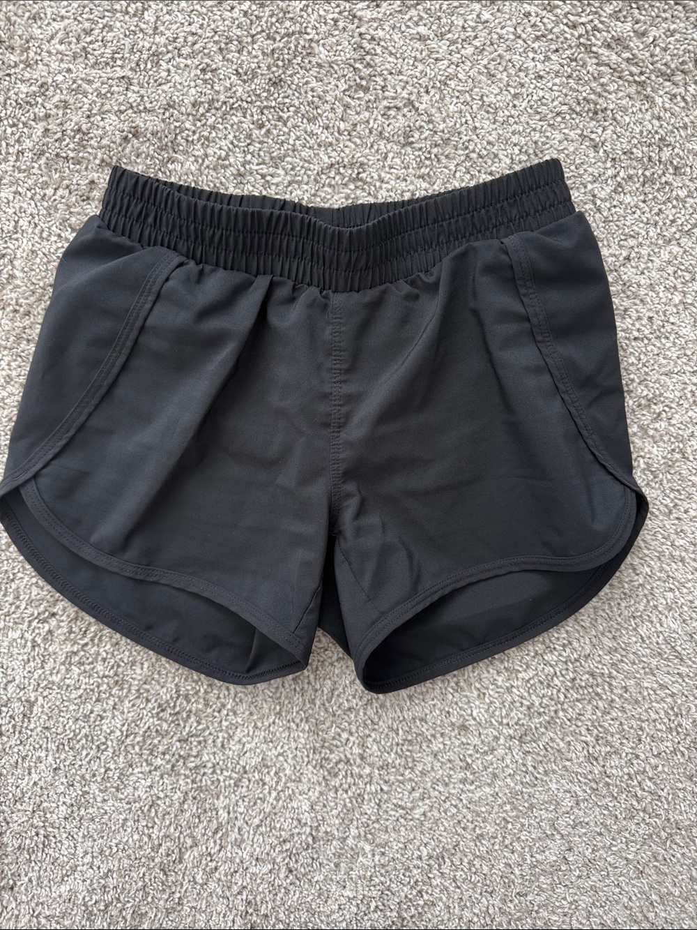 all in motion Black Girls' Athletic Shorts with Elastic Waistband